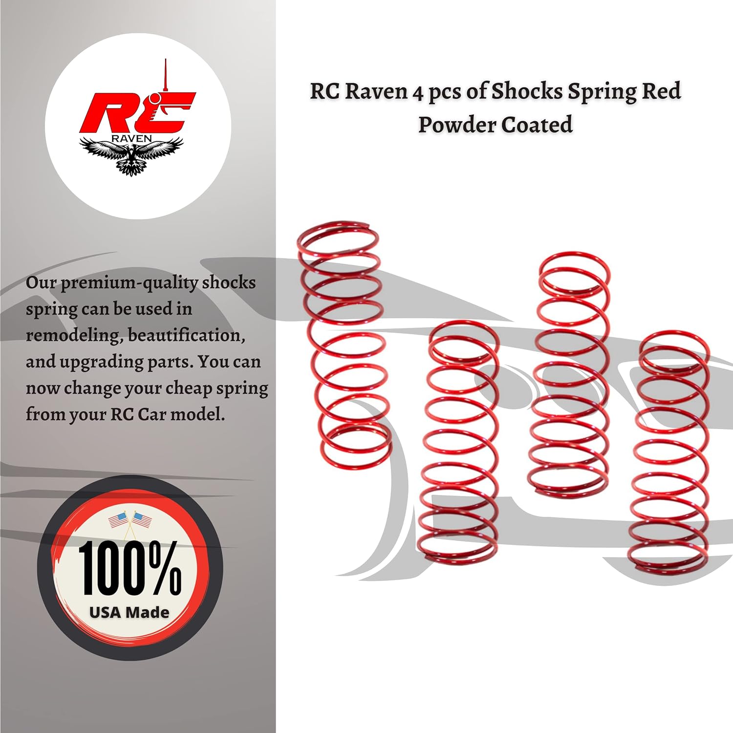 by RC Raven Losi LST Orange powder coated dual rate shock springs set