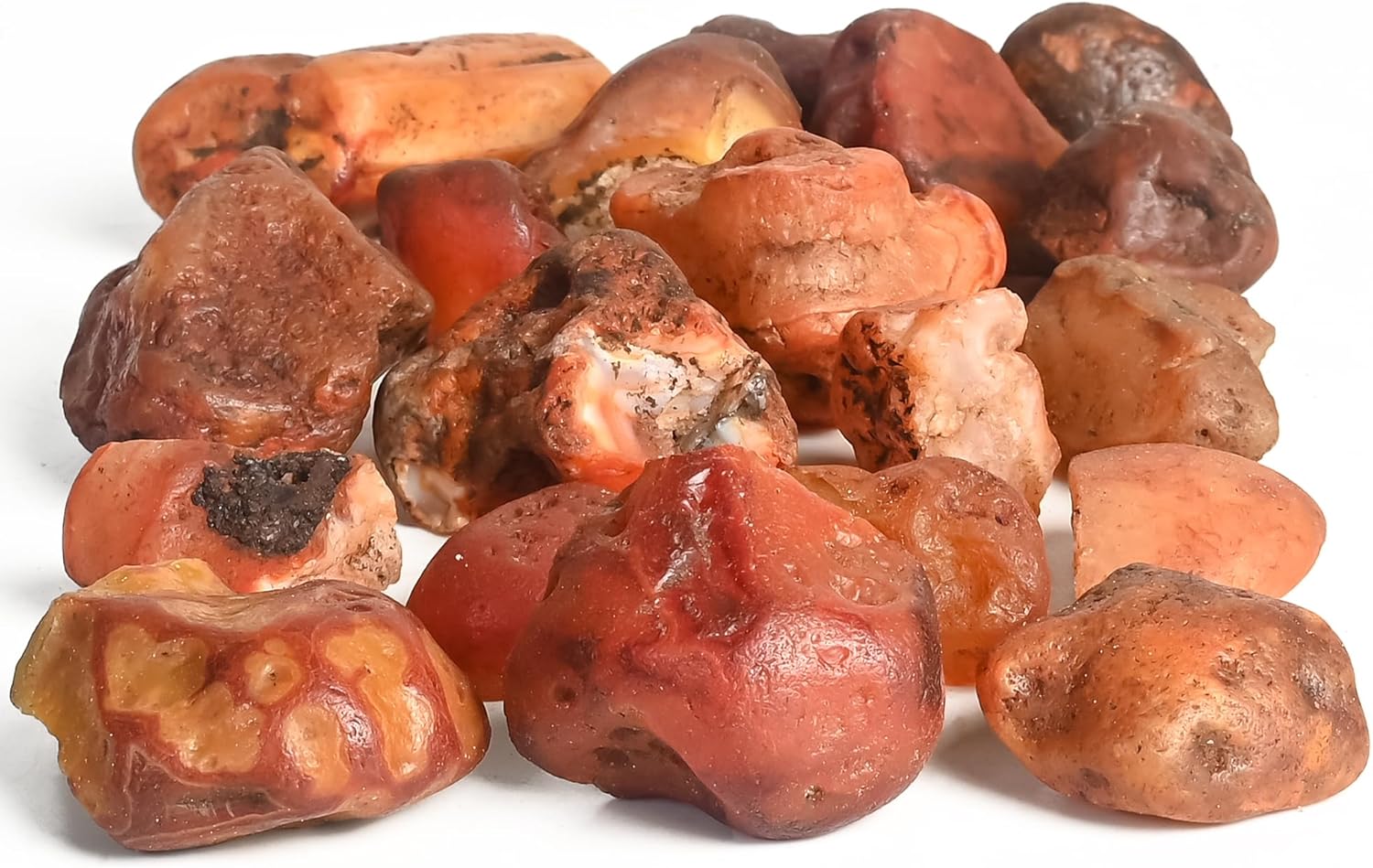 Crocon 2LB Carnelian Rough Bulk Natural Stone Raw Gemstone Tumbling Cabbing Polishing Gem Mining Chakra Balancing Reiki Healing Good Luck Home Office Decor