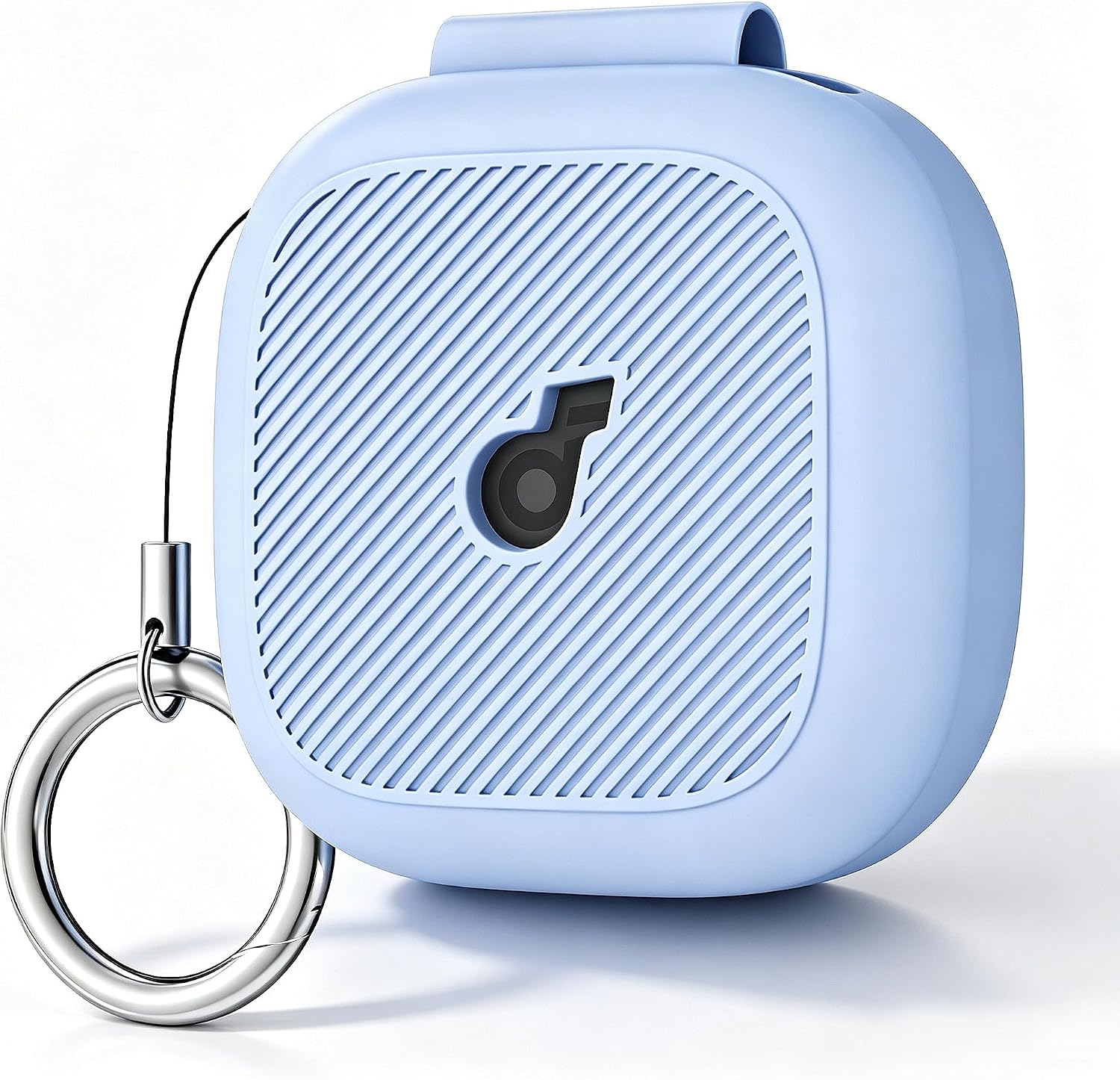 Geiomoo Silicone Case for Anker Soundcore P31i, Soft Flexible Scratch Resistant Protective Cover with Carabiner (Blue)