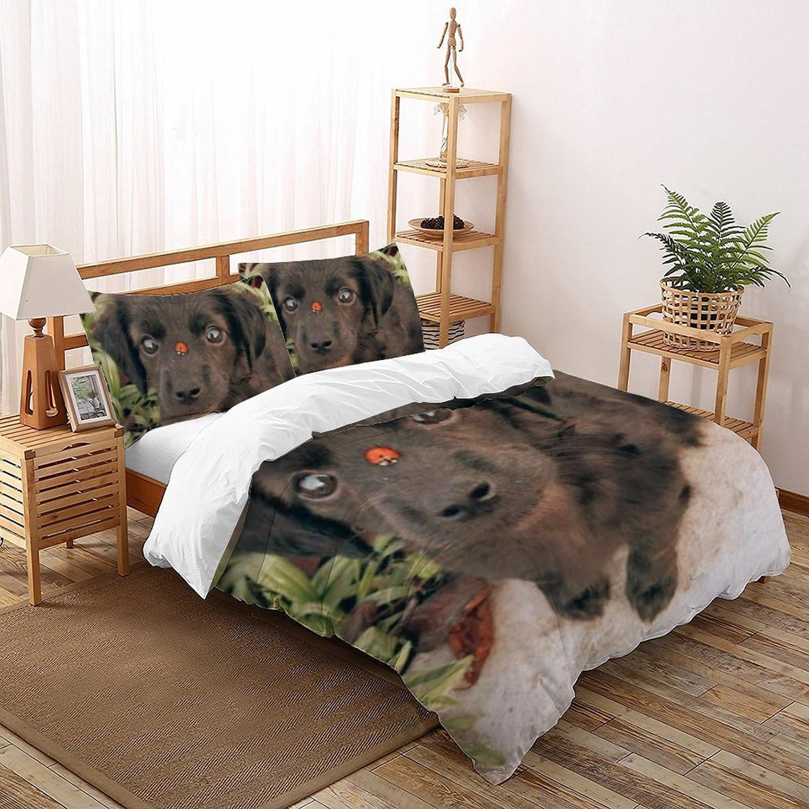 Housse de couette chiots lit double : finis les draps rêches, place au confort microfibre 3D