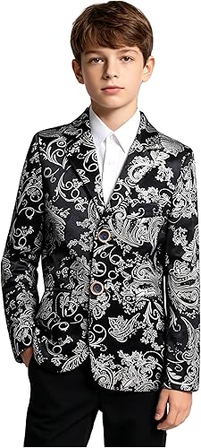 Winter Coats for Boys Homecoming Dresses Jackets for Boys Velvet Coat Silver Flo