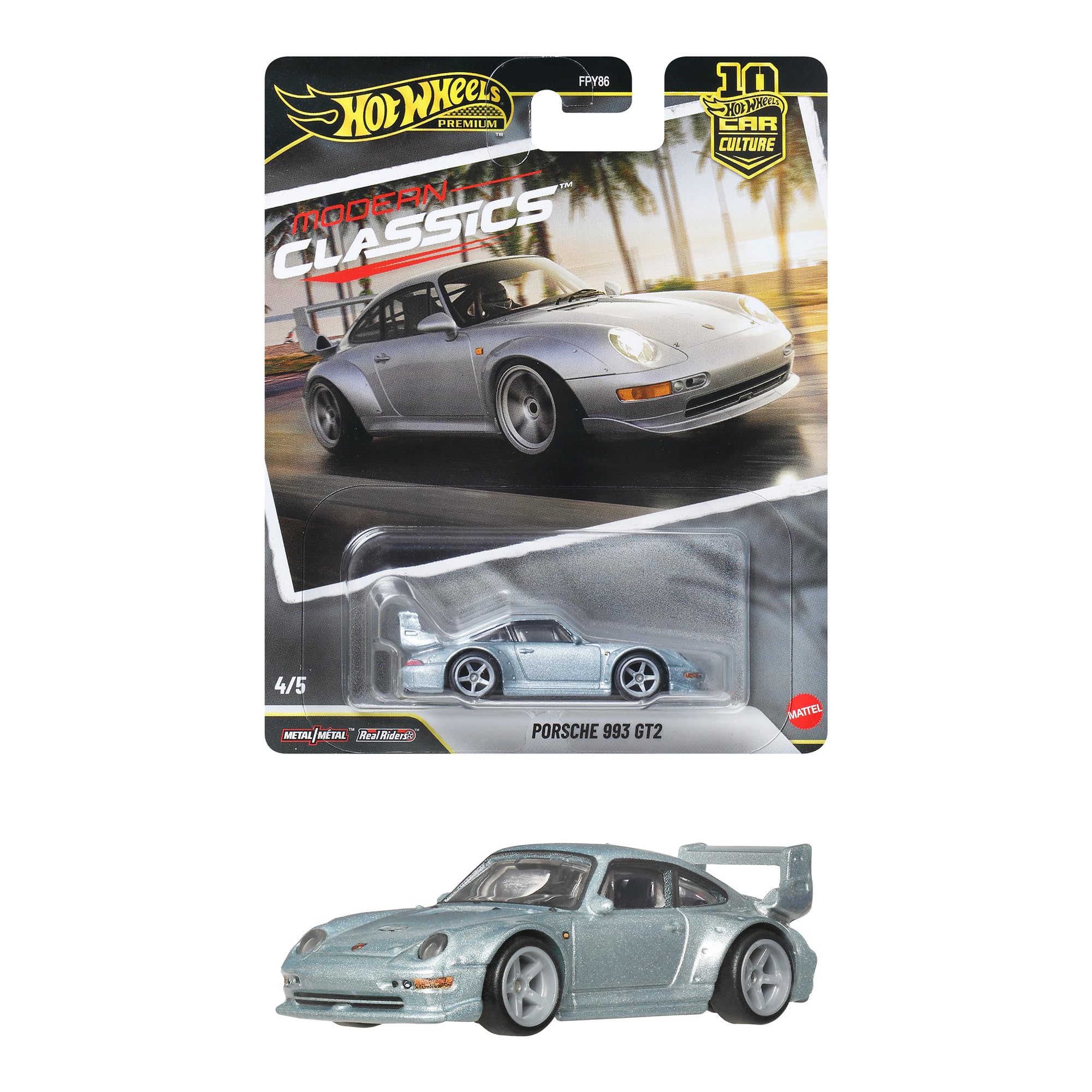 ホットウィール(Hot Wheels) カーカルチャー モダン・クラシックス ポルシェ 993 GT2 乗り物おもちゃ ミニカー 3歳から シルバー JKF16
