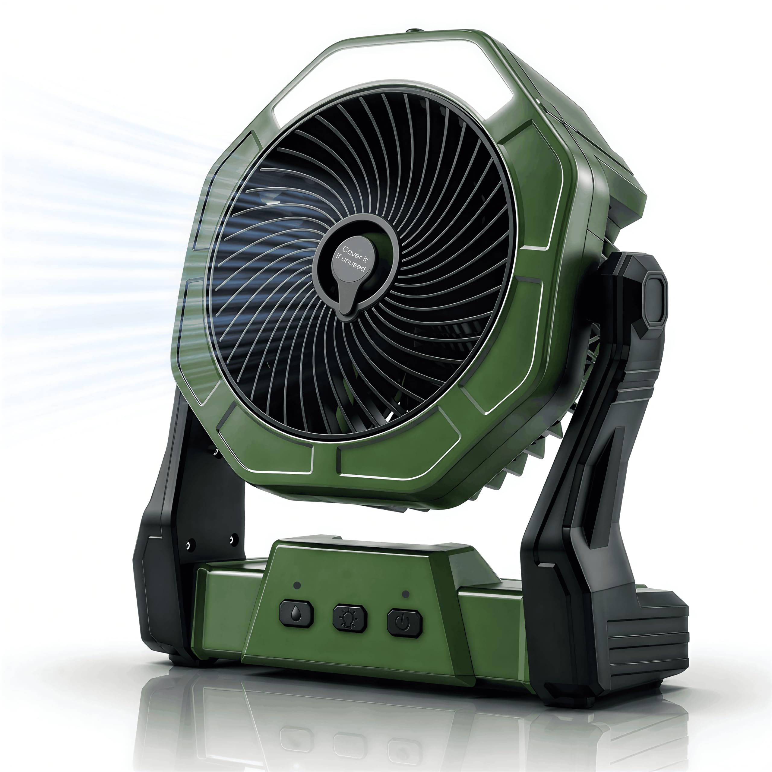 Tomahawk® TCF-4405 5-Inch Portable Blade Fan with Water Tank & LED Light Rechargeable 2000mAh Battery 3-Speed Cooling Fan with 250ml Capacity | Cordless Fan for Home, Workshop & Professional Use