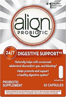 Align Probiotic, Probiotics for Women and Men, Daily Probiotic Supplement for Digestive Health*, #1 Recommended Probiotic by Doctors and Gastroenterologists‡, 42 Capsules