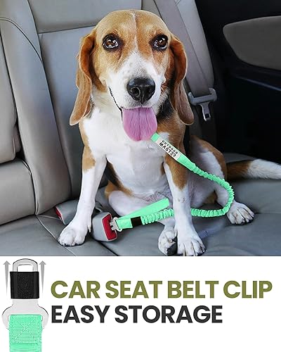 Miniatura 5 de OutdoorMaster Correa elástica para perro, correa resistente para perro con absorción de golpes, 2 asas acolchadas, correa de entrenamiento mejorada,