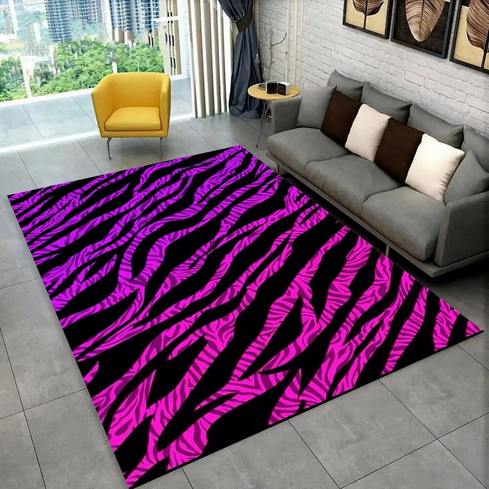 Tapis rayures zébrées d'animaux 100x200 cm pour chambre d'ado