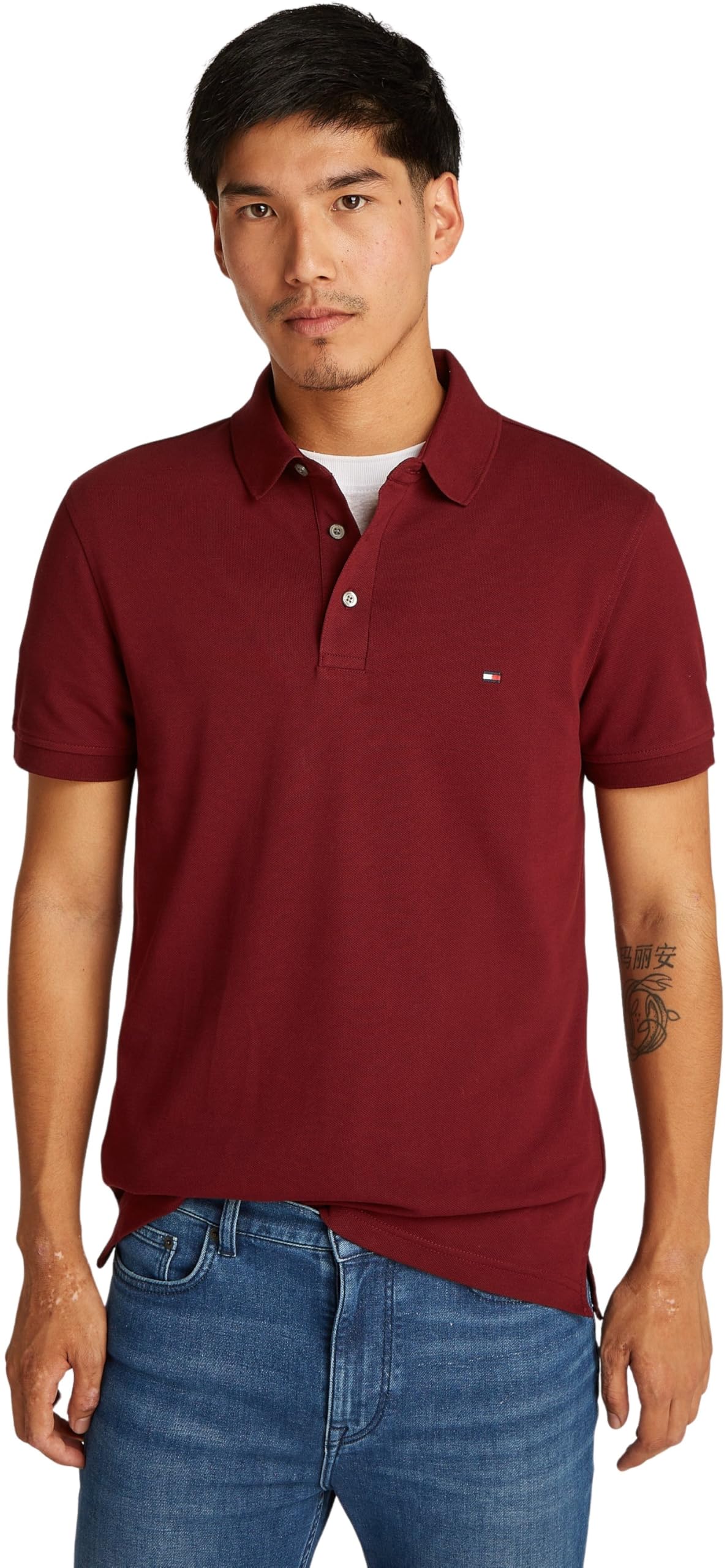 Tommy Hilfiger Men 1985 Slim Polo MW0MW17771 S/S Polo, Purple, M