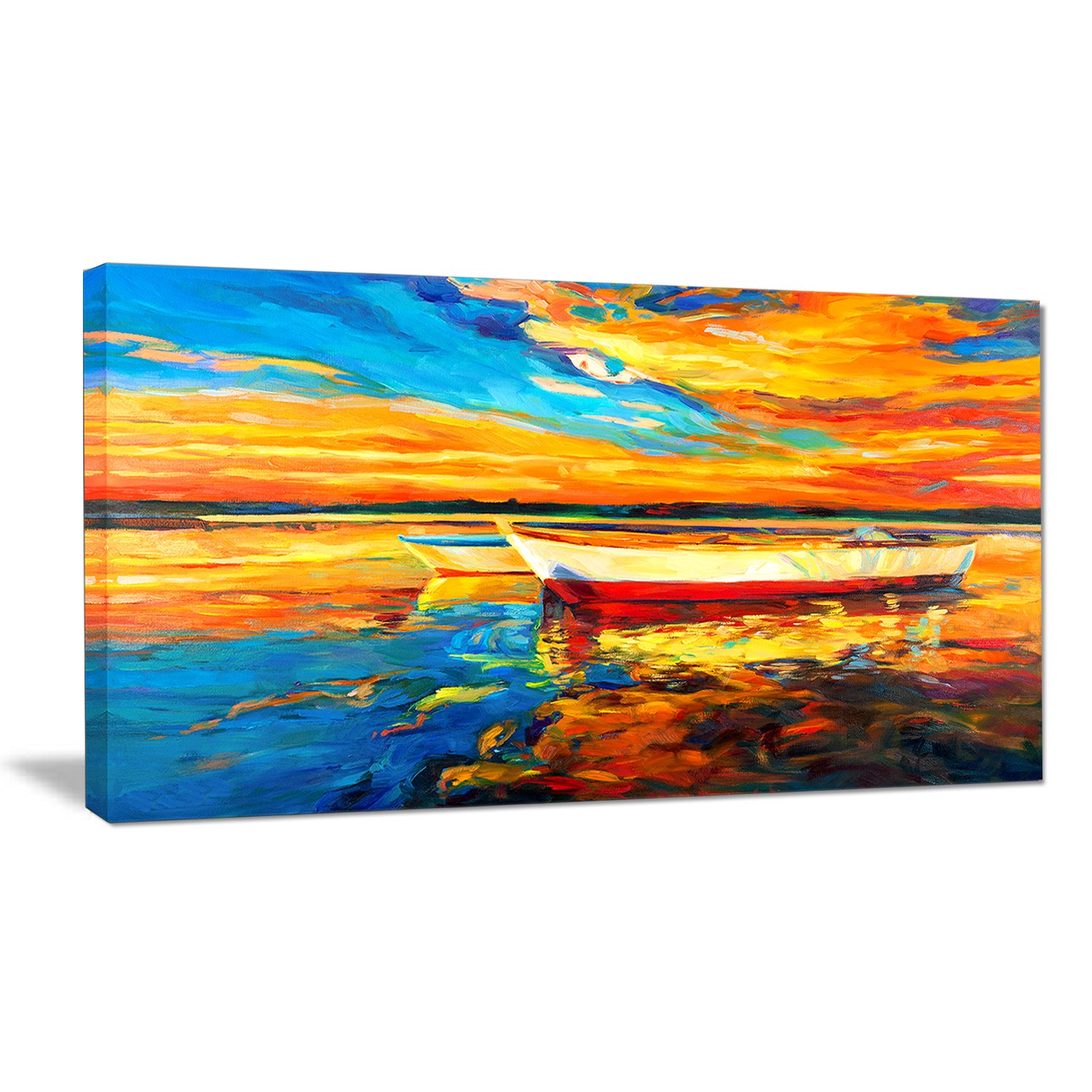 Designart PT7835-40-20 Boats in Colorful Ocean Seascape Painting