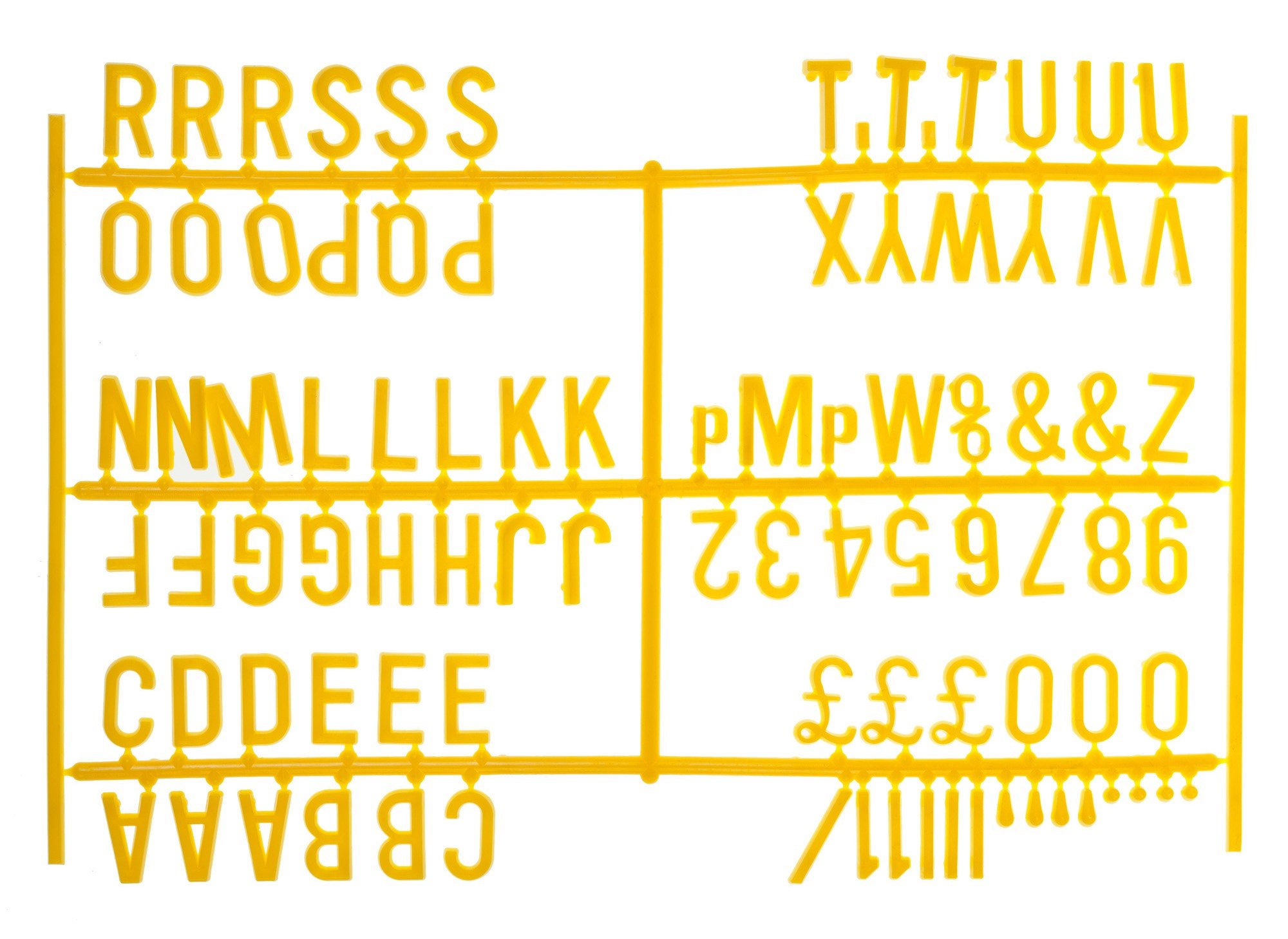 Beaumont Peg Board Letters 3/4" Yellow 540 Characters