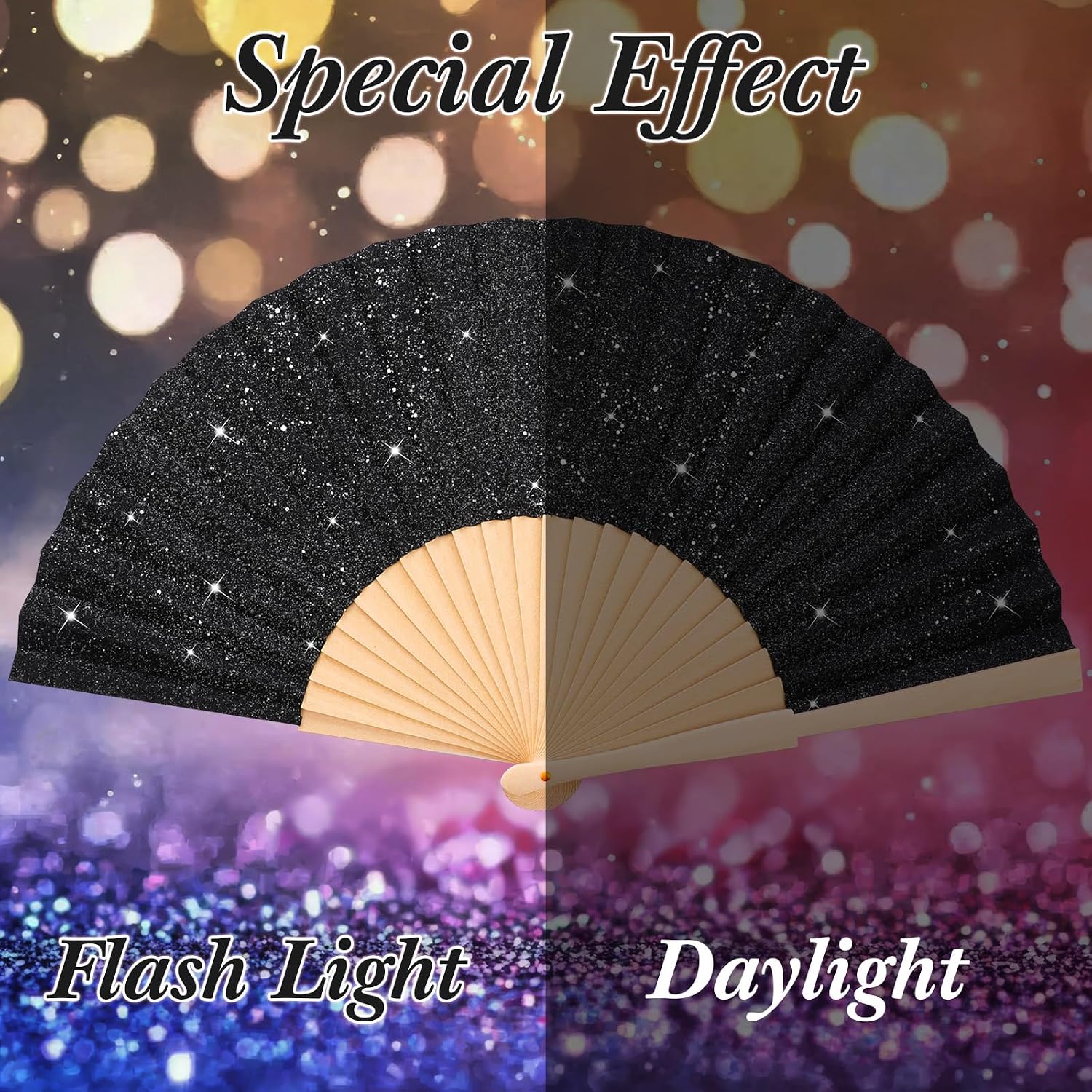 Vercraft 4 Pcs 9 Inch Folding Hand Fans Bulk Clapping Popping Rave Fans for Kids Women Men for Dancing Boot