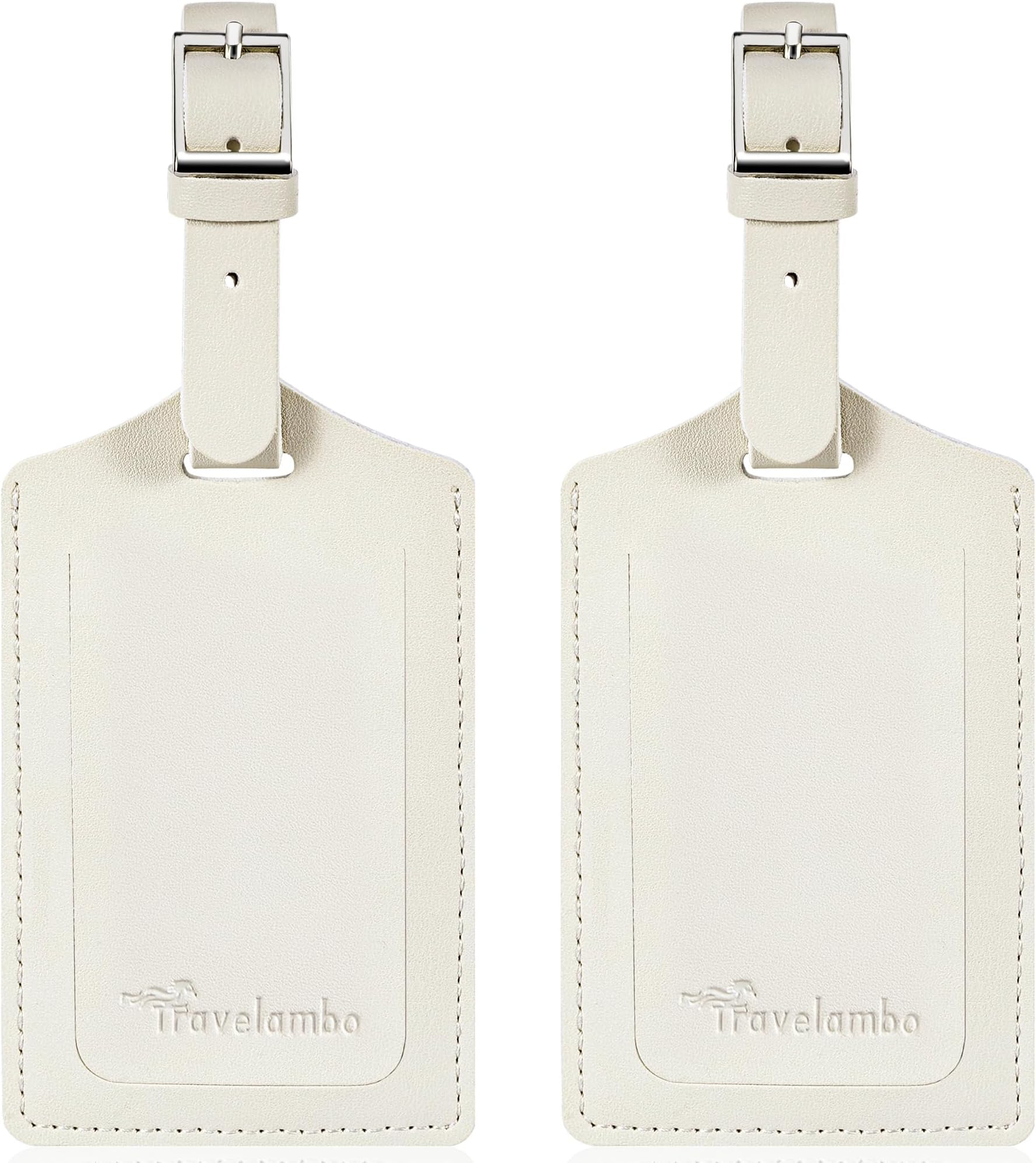 TravelamboLeather Luggage Bag Tags (Ivory)