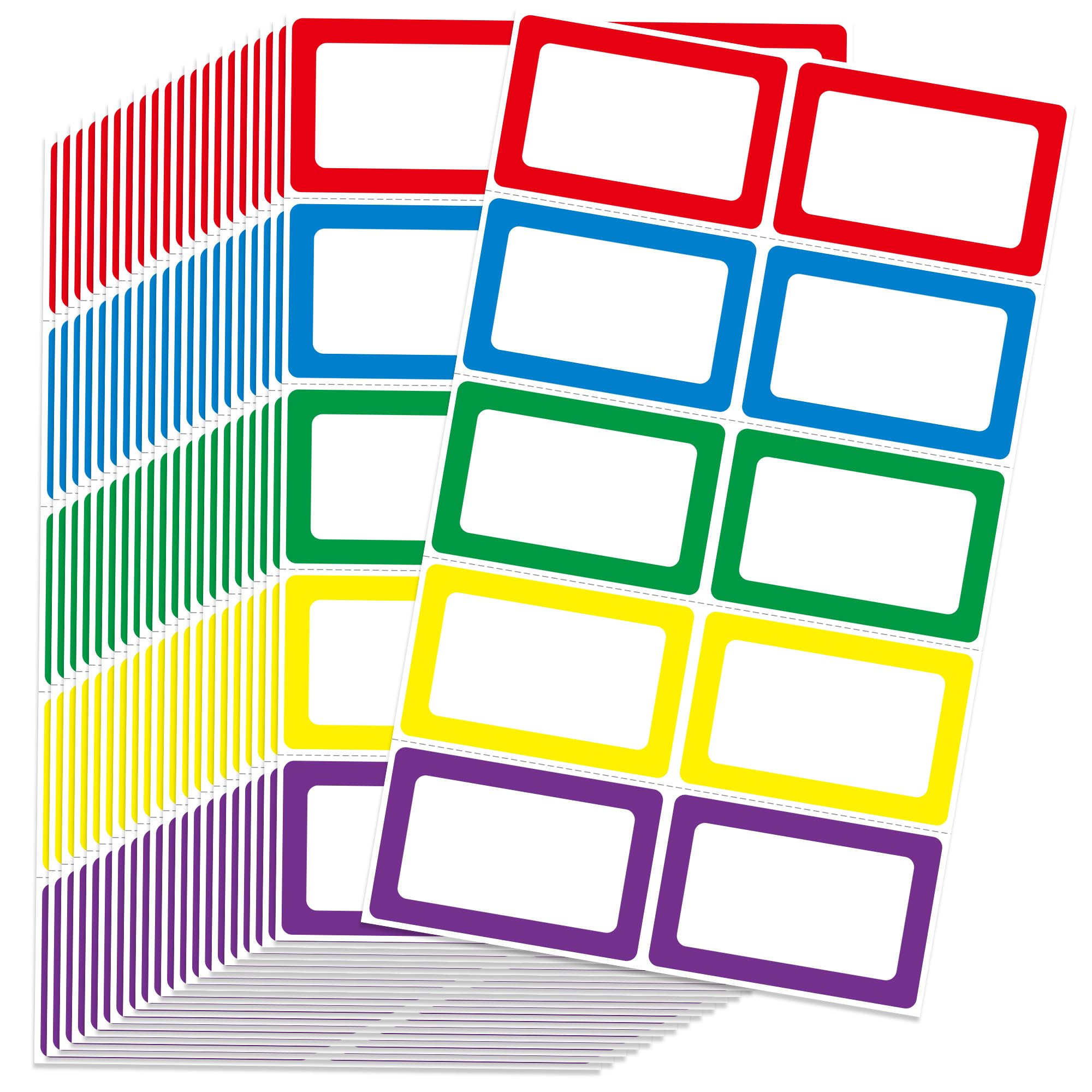 L LIKED 400 Stickers - 3.5" x 2.25"Colors Plain Name tag Labels with Perforated Line for School Office Home (Blank - 400 Labels)