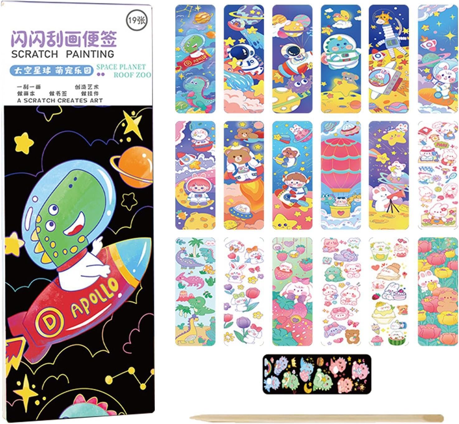 Scratch Paper Art Set, Kids Scratch Off Art Set - Scratch off Paper Notes, Scratch Off Paper Sheets, Scratch Off Art Craft Notebooks, Interactive Kids Toys, Home for Kids, Boys and Girls