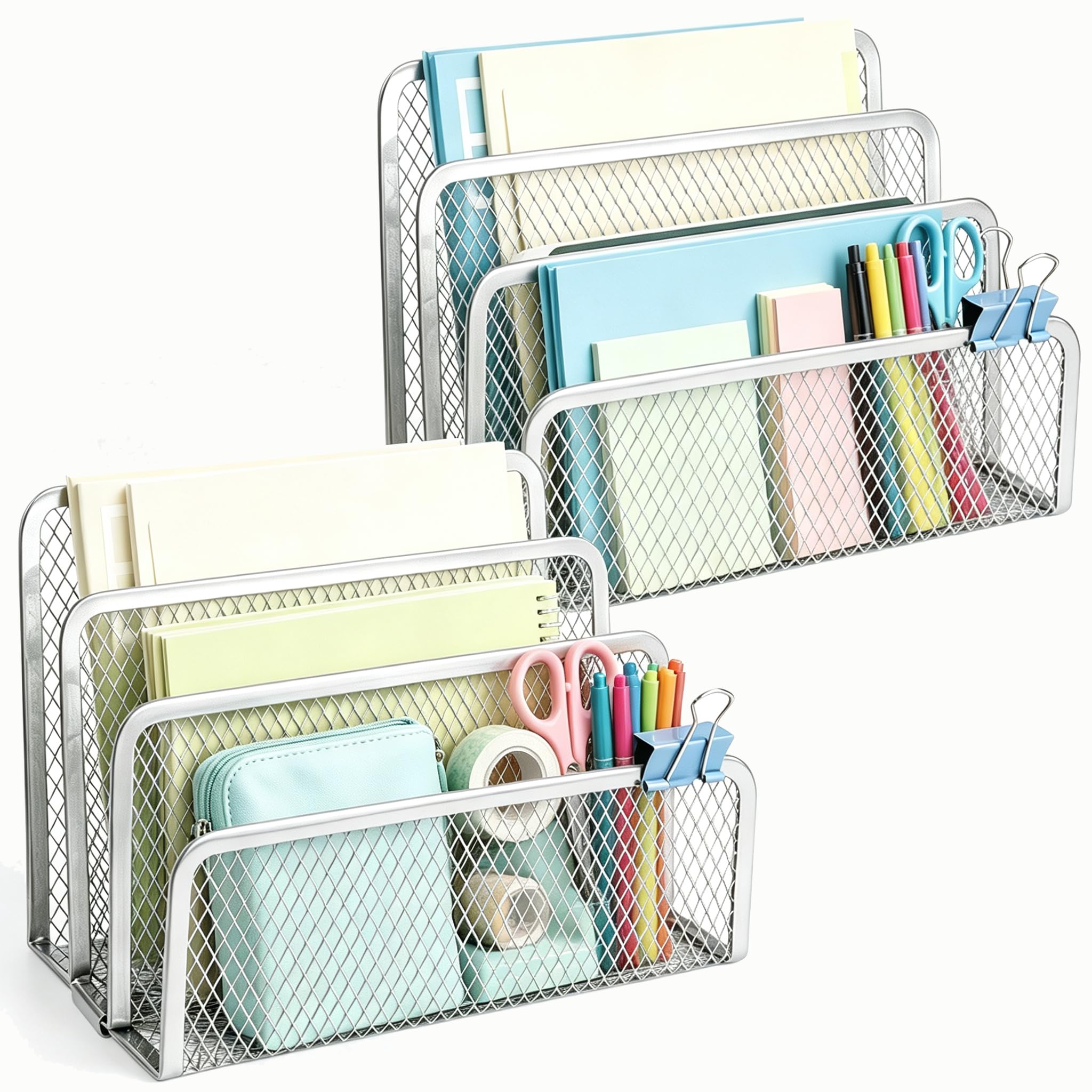 Organizador de correo para escritorio de estudio en casa y ordenación de correspondencia
