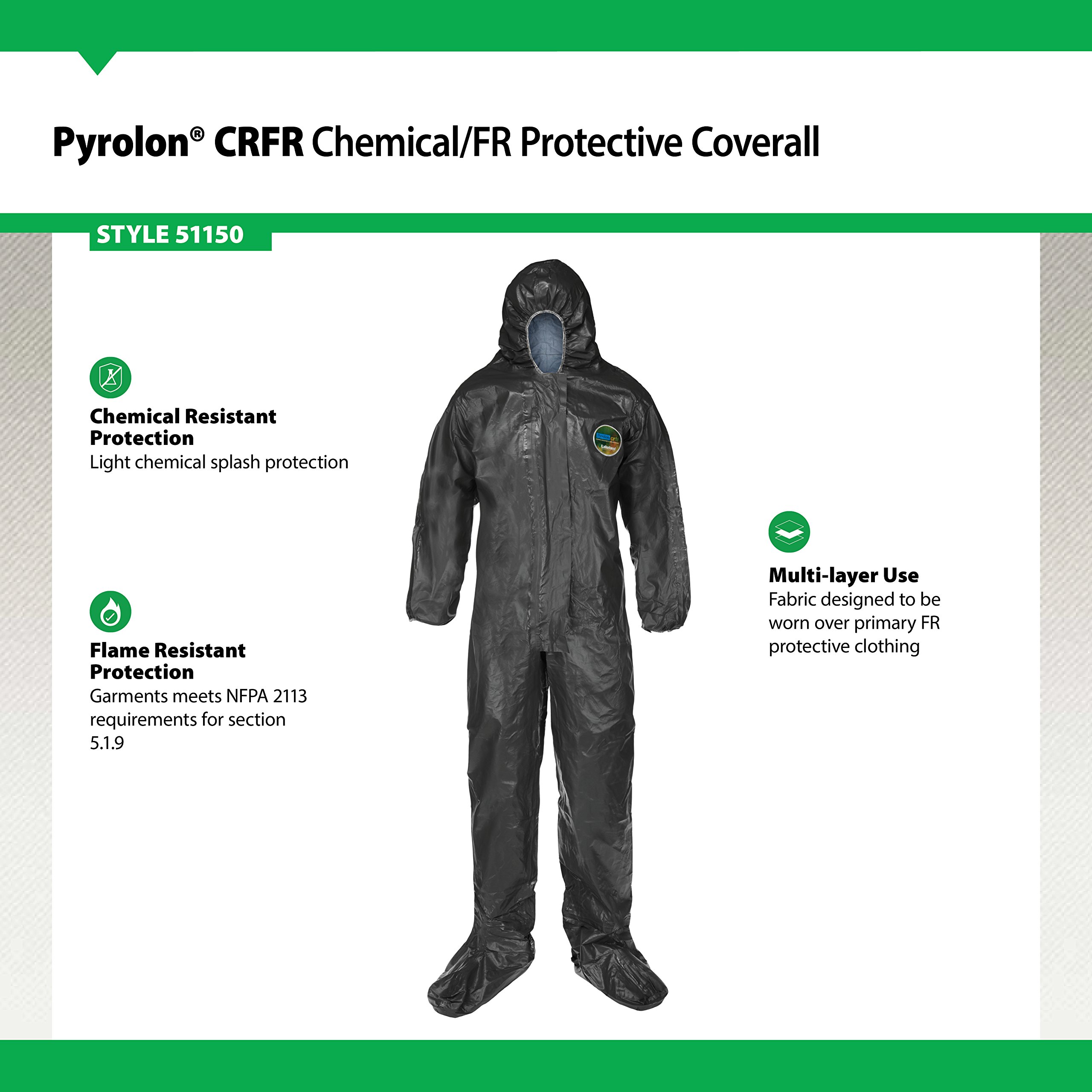 Lakeland Pyrolon CRFR Flame Resistant Coverall with Hood and Boots
