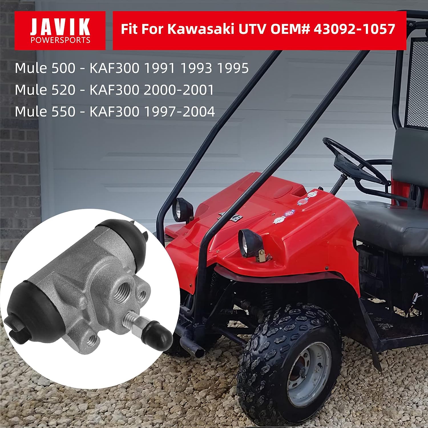 Front Brake Wheel Cylinder Left/Right 43092-1057 Fit For Kawasaki KAF300 Mule 500 520 550 1991-2004