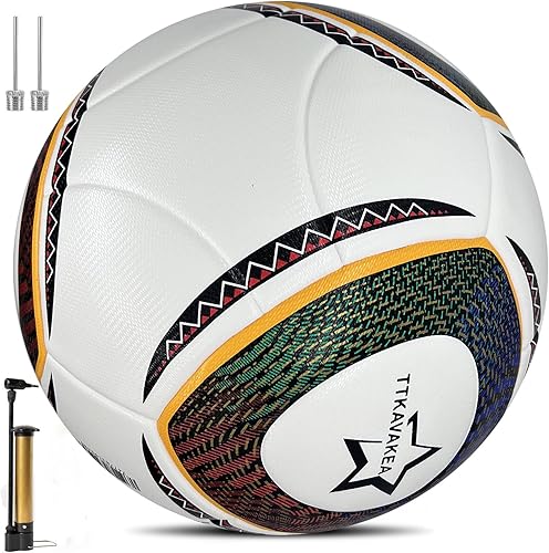 Balón de fútbol tamaño 5, piel sintética impermeable, pelota de partido oficial, entrenamiento de pelotas de fútbol, con bomba y agujas