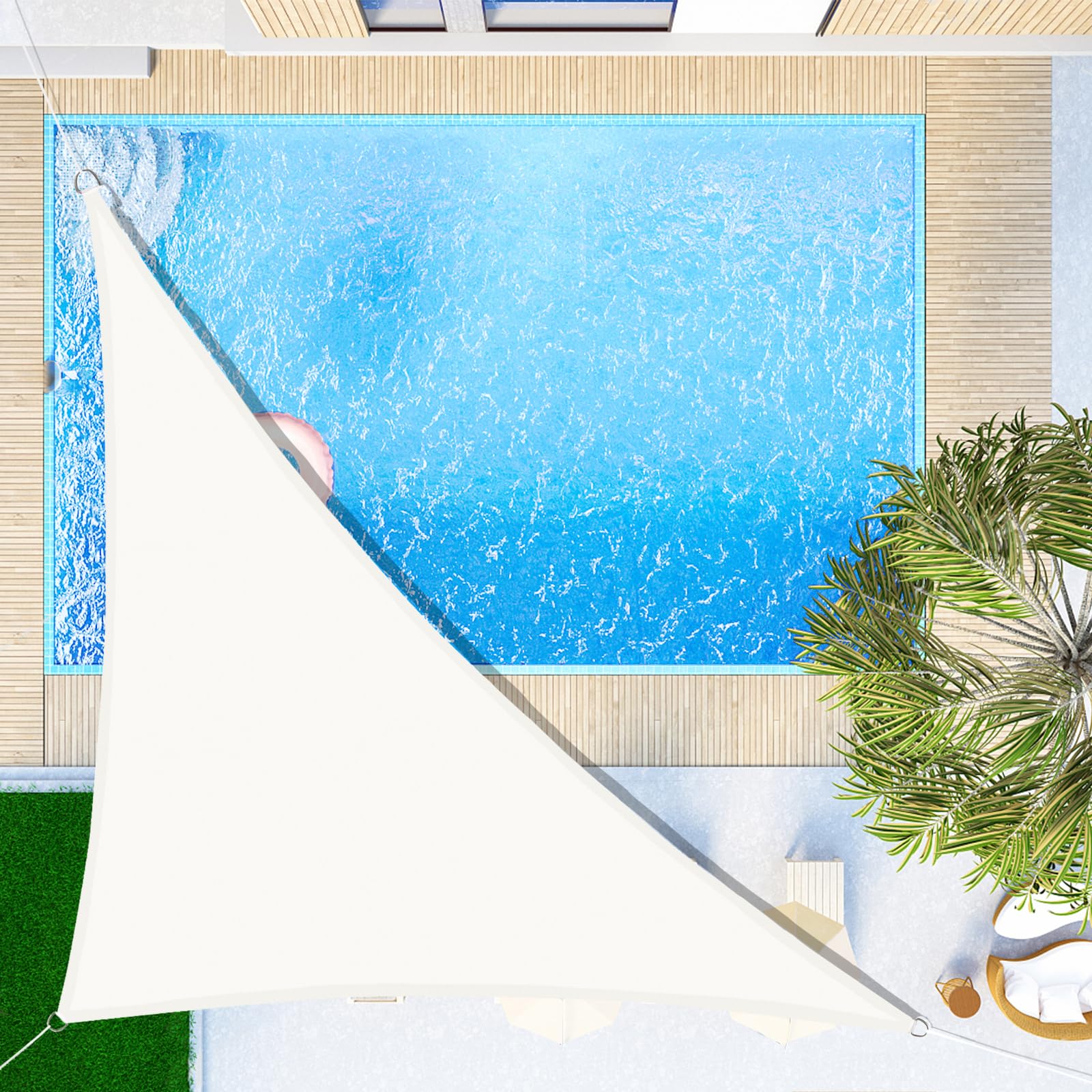 Voile d'ombrage imprenable contre les UV et la pluie avec la toile SUNNY GUARD crème