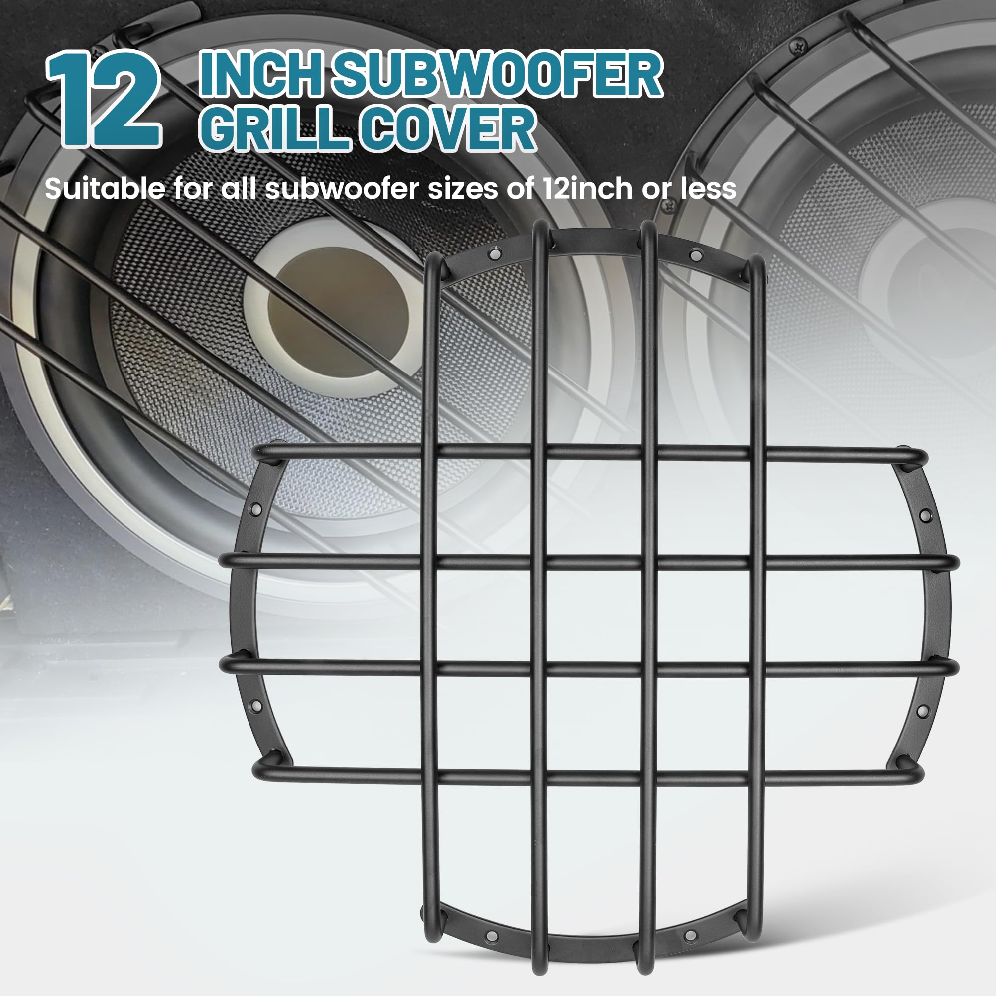 2 Stück Metall-Subwoofer Grillabdeckung 8 Zoll – Schwarz, Für Auto-Lautsprecher