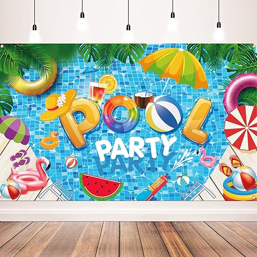 Decoraciones de fiesta de verano en la playa, pancarta de fondo para fiesta de piscina de verano, suministros de decoración de fiesta de piscina, 72