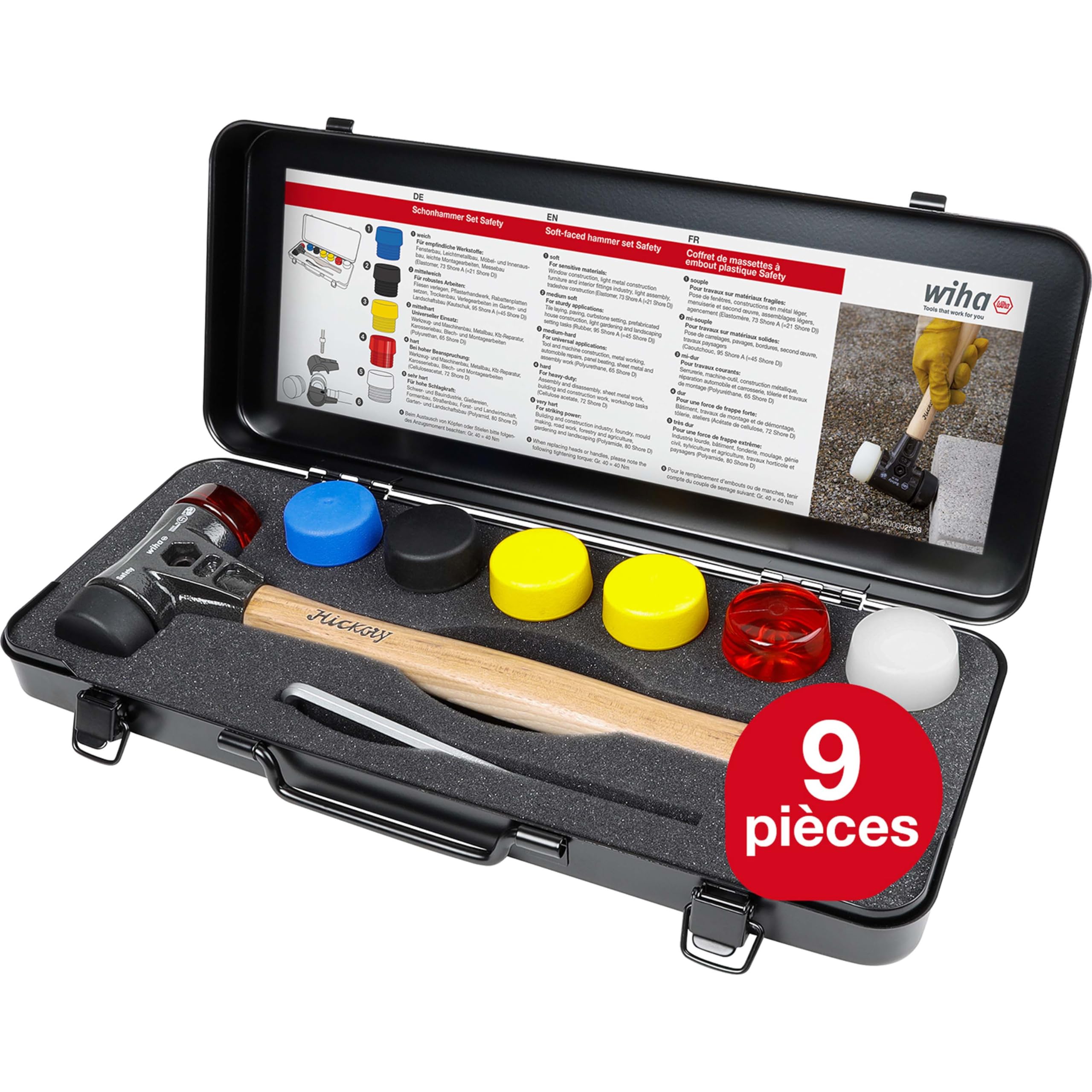 Juego de martillos de cara blanda Safety en acier forgé et manche ergonomique