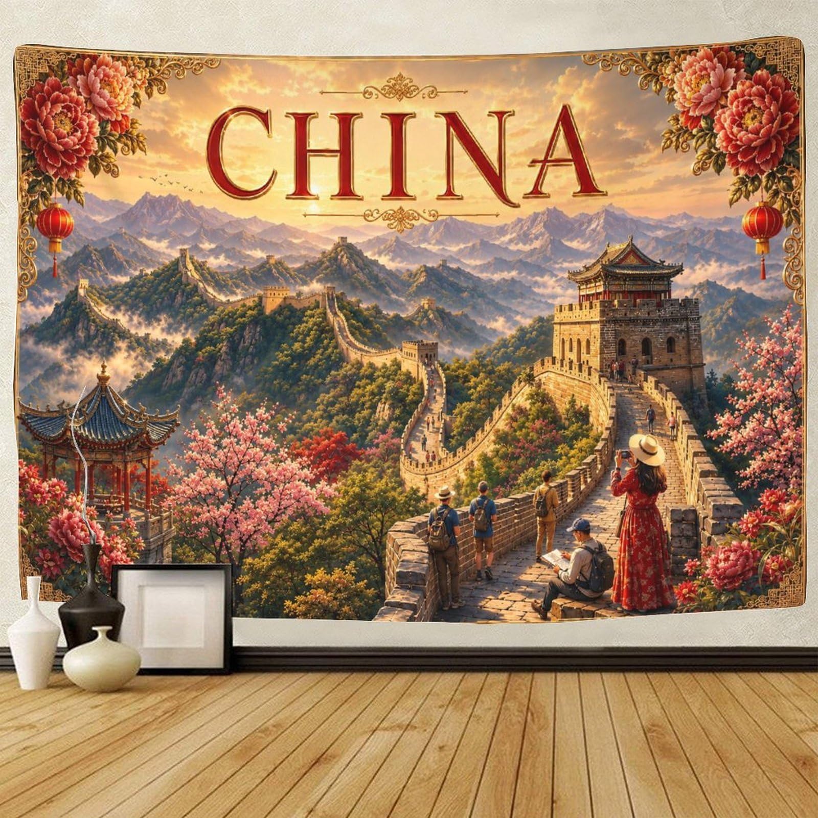 GPMNBCXZK Great Wall of China Theme Wall Hanging Decor Wall Tapestry 3D Print Tapestries Poster Curtain Living Room Dorm 180cmx230cm