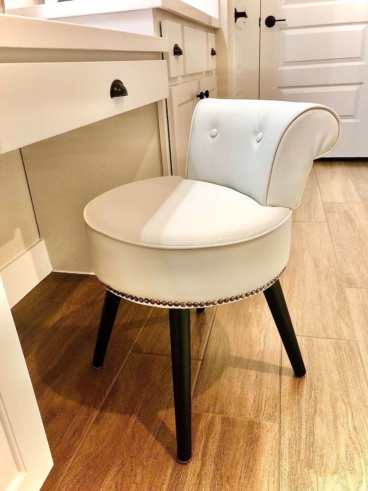 $11/mo - Finance VEIKOU Vanity Chairs, Black Vanity Chair with Back ...
