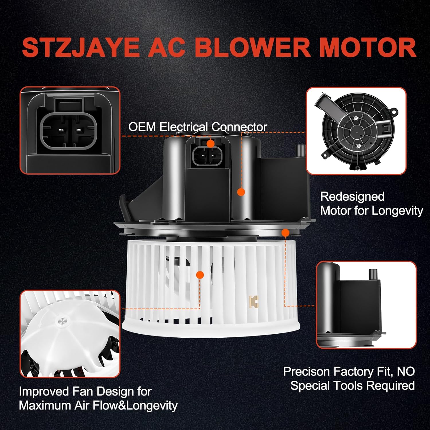 700236 HVAC AC Blower Motor Fan Heater Motor Compatible with Buick for Enclave 2008-2012, for Silverado 1500/2500HD/3500HD for Traverse, for Acadia for Sierra 1500 for Outlook 22810567