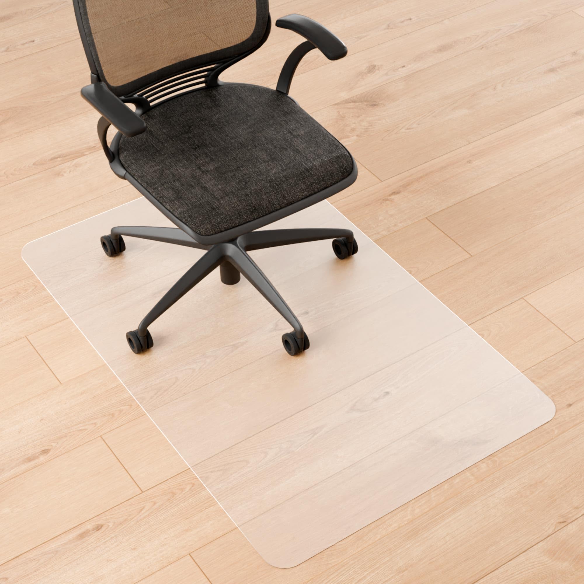 Naturei Chair Mat for Hard Floors- 48" x 30", Office Floor Mat for Rolling Chairs, Clear Plastic Desk Chair Mat, Easy Glide, Under Desk Floor