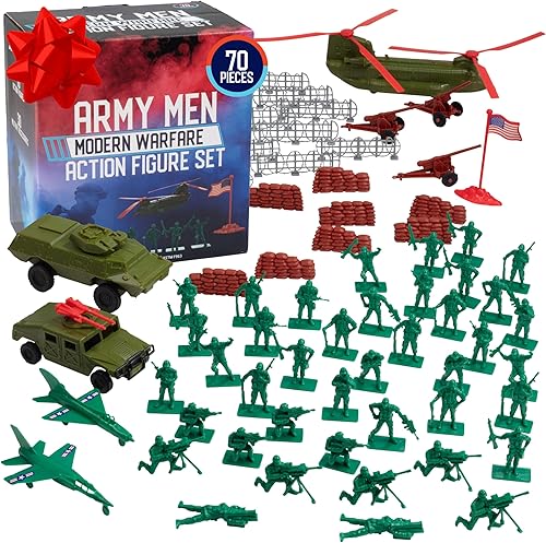 Figuras de acción ejército moderno más de 65 piezas de soldados militares en curso y artillería