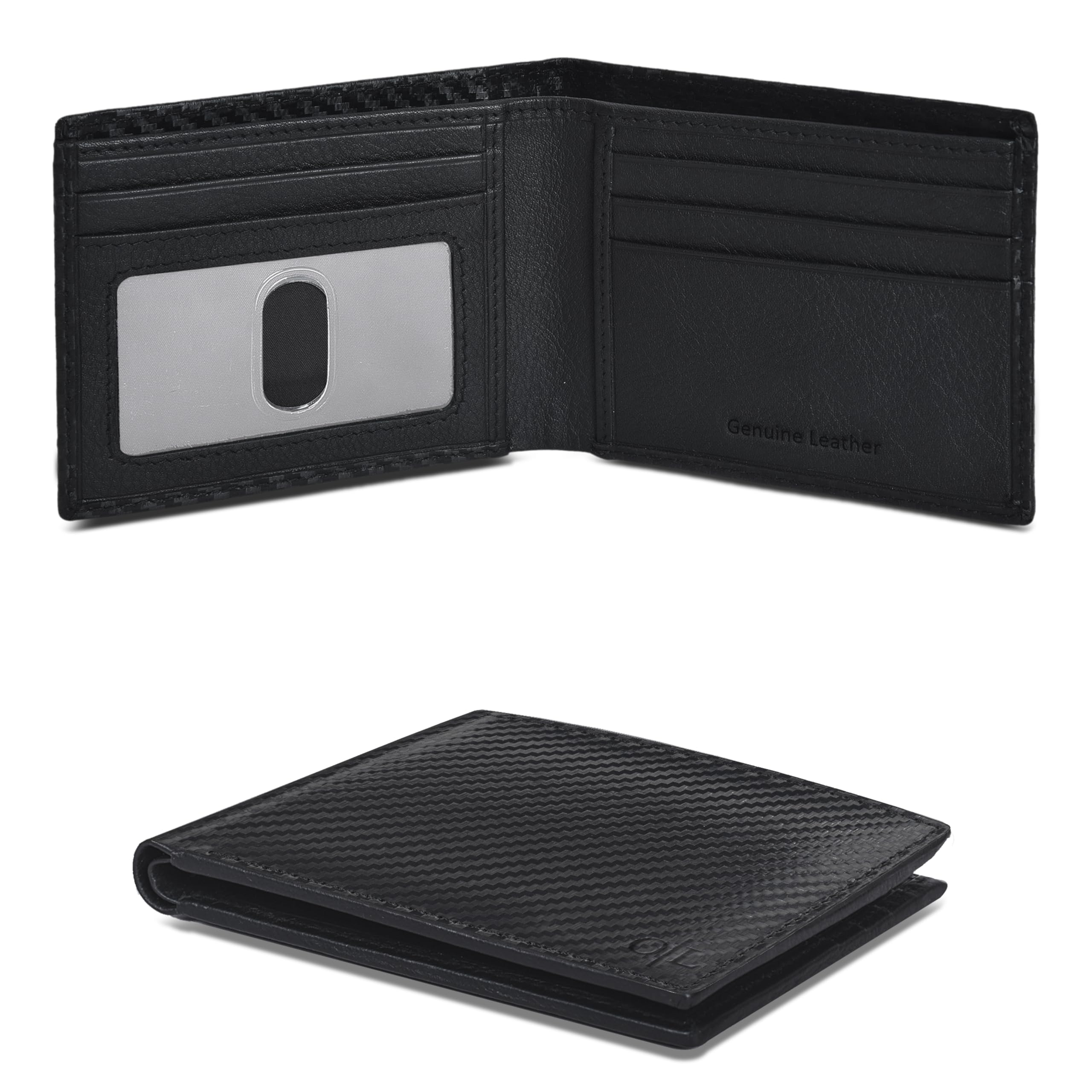 Real Slim Leather Wallet for Men - RFID Blocking Bifold Thin Wallets Credit Card Front Pocket Minimalist Billfold