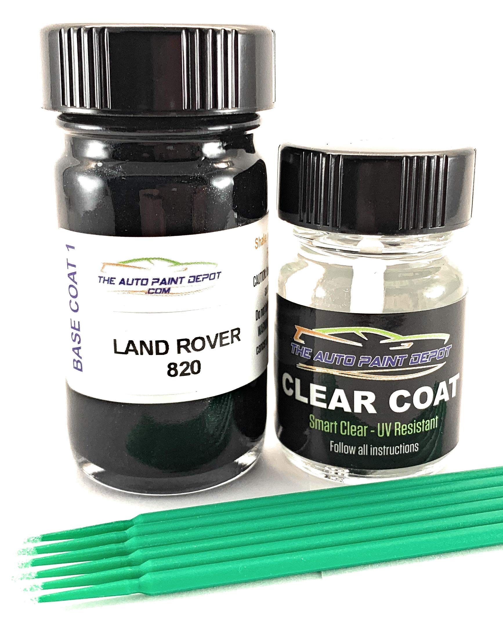 Auto Paint Depot Touch Up Paint for Land-Rover Defender,Evoque,LR2,LR3,LR4,Range Rover,Range Rover Sport-Santorini Black Pearl 820/PAB (All Years, All Models) One Ounce with Clear Coat
