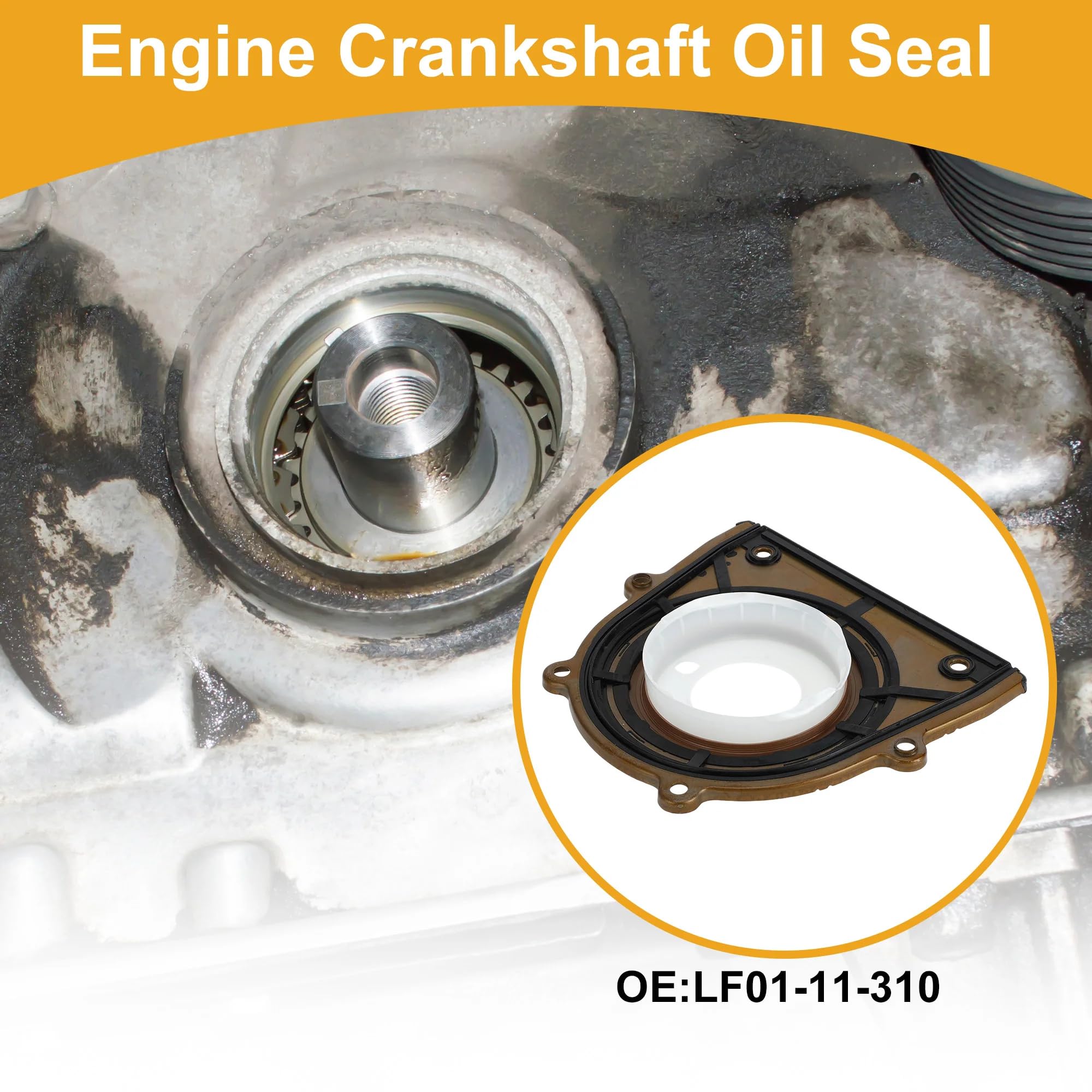 Retén Aceite para Mazda 3/5/6, para Ford C-MAX Ecosport Escape Edge Mustang, Sello de Aceite del cigüeñal Trasero del Motor LF01-11-310