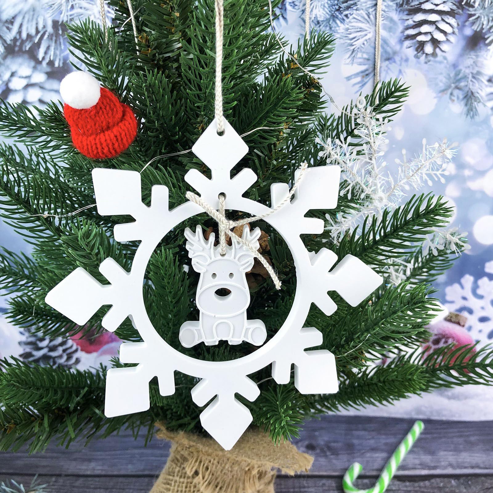 2 pz/set albero di Natale appeso ornamento resina epossidica silicone fiocco di neve ciondolo stampo gioielli fatti a mano strumento