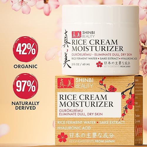 Miniatura 3 de Crema hidratante japonesa para el cuidado de la piel para la cara, crema de arroz con fermento de arroz + extracto de sake, productos naturales