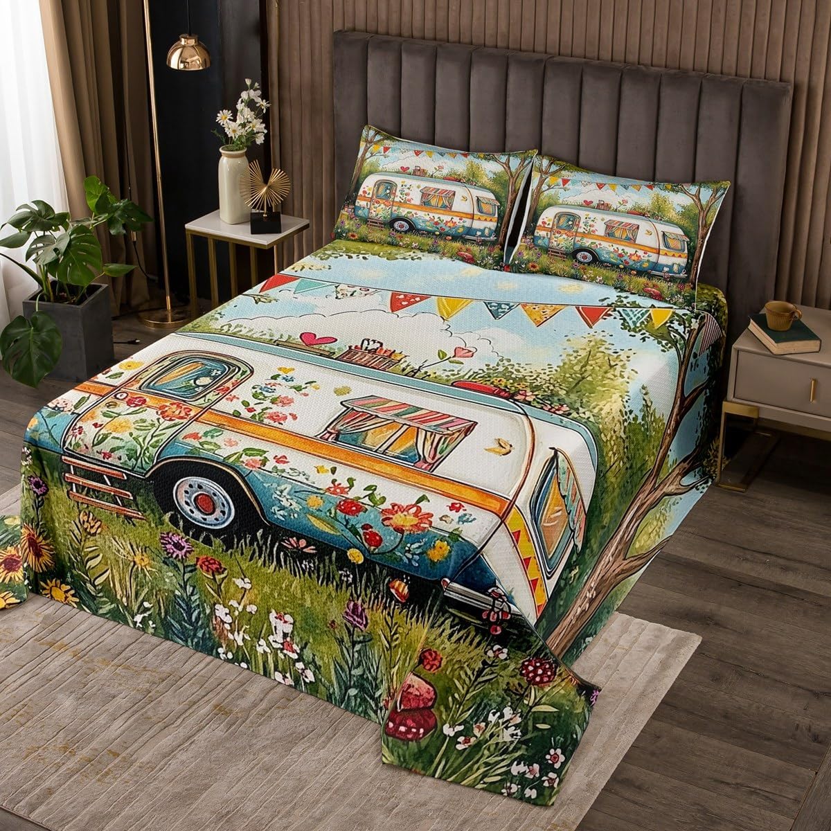 Erosebridal Nautical Theme King Quilt Set Ocean Sea Coverlet Set, Vintage Lighthouse Anchor Bedding Set Retro Compass World Map Bedspread Set, Starfish Conch Seashell Bed Quilt