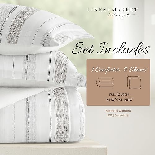 Miniatura 3 de Linen Market Juego de edredón reversible tamaño Queen (3 piezas)  Juego de edredón alternativo de plumón suave y ligero  Incluye tu edredón Queen y
