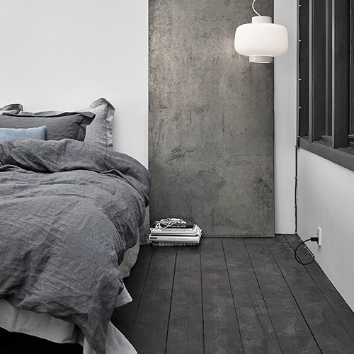 Miniatura 7 de eikei Funda Nórdica Chambray de Algodón Lavado, Juego de Ropa de Cama Casual de Estilo Moderno, Sensación de Suavidad Relajada Aspecto Natural