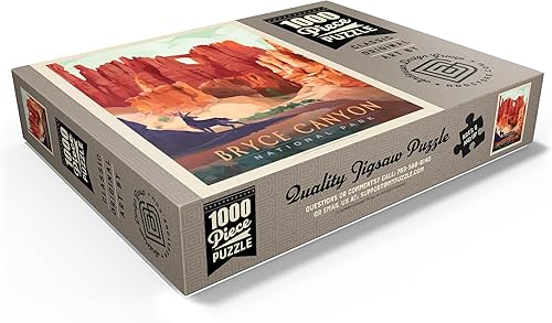 Miniatura 3 de MyPuzzle Bryce Canyon National Park Mule Deer, Vintage Poster - Rompecabezas premium de 1000 piezas para adultos