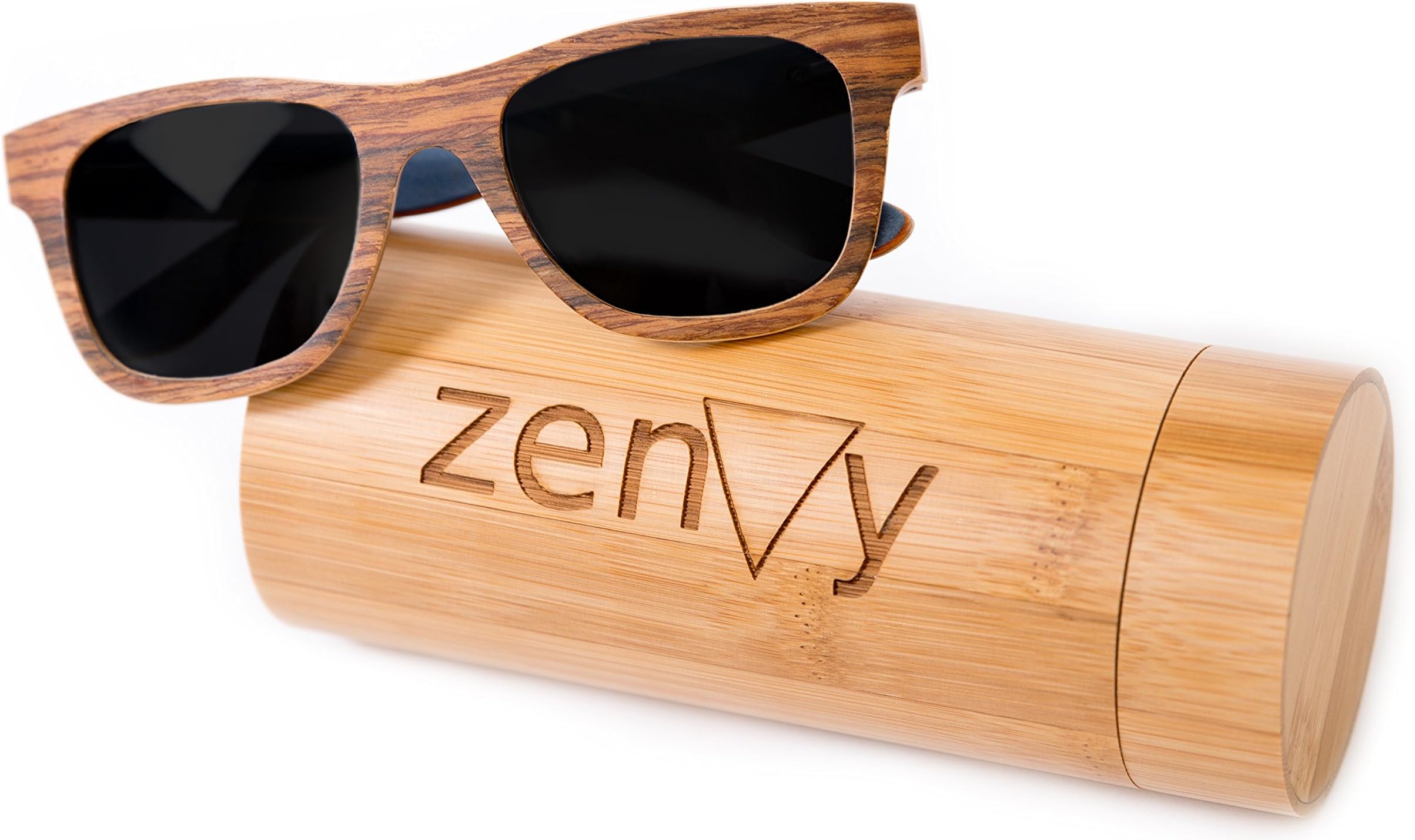 Wood Sunglasses Real Wooden Frame with Bamboo case - Polarized