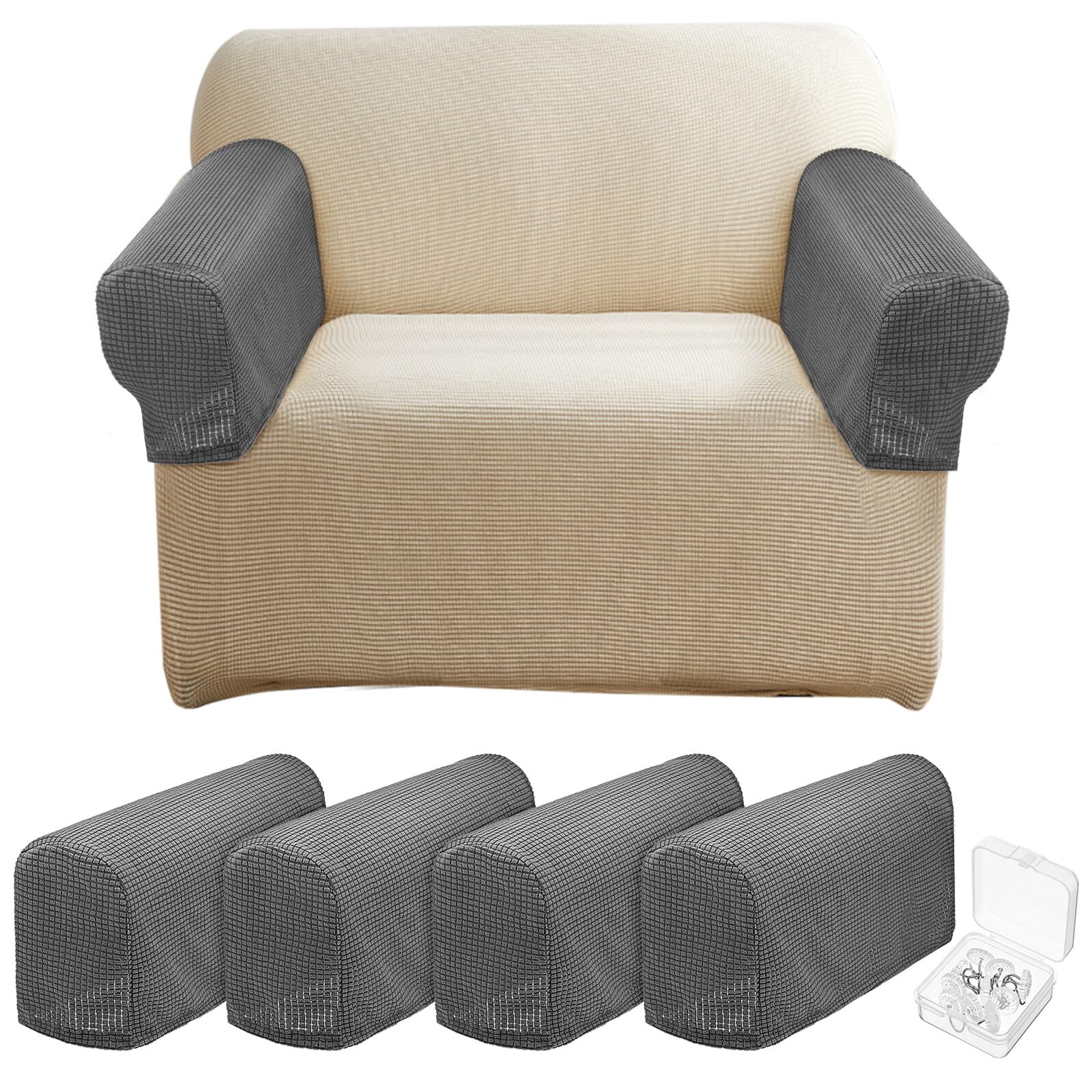 Housses accoudoir canapé en tissu élastique à texture douce premium