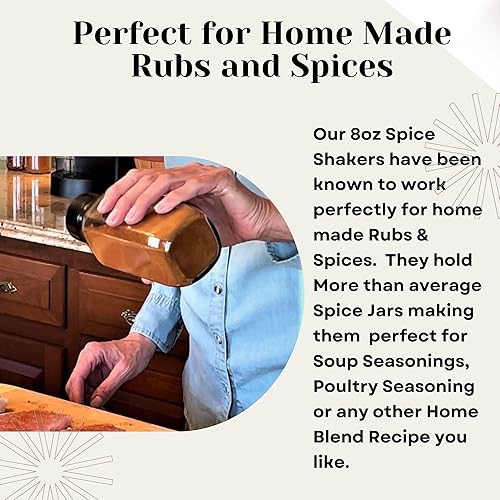 Miniatura 3 de Jarming Collections Tarros de vidrio para especias con tapas de coctelera, tarros de especias de 8 onzas para almacenamiento de alimentos,