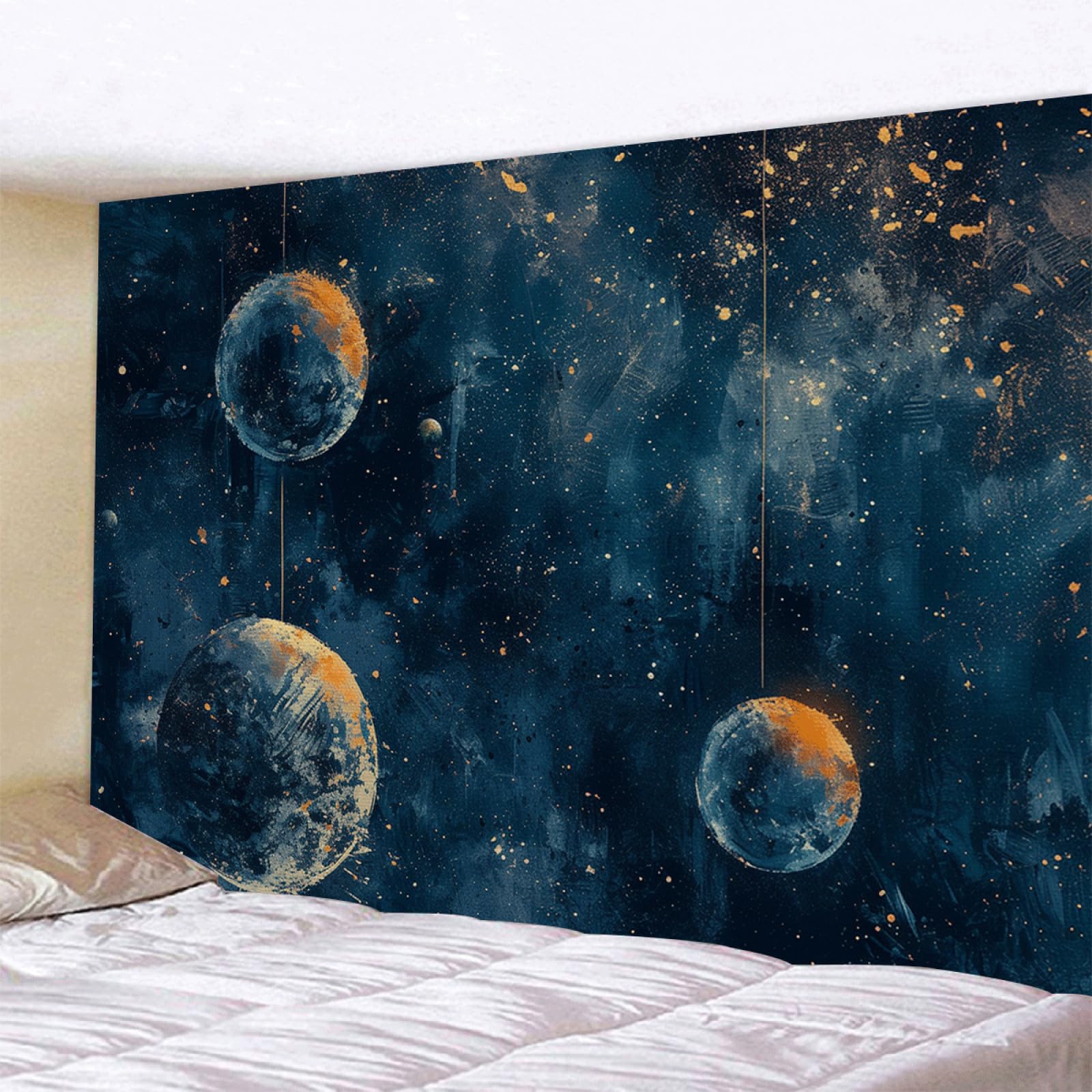 Papel Pintado Pared DormitorioGraffiti Azul Oscuro Papel para Pared Removible sin Pegamento Decoración Mural para Salón Oficina Habitación Infantil Fácil de Instalar 400x240cm