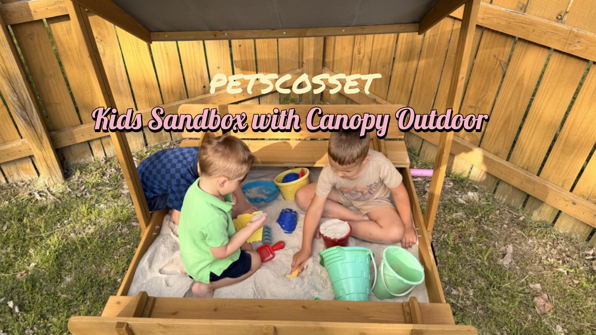 Amazon.com: PetsCosset Wooden Sandbox with Cover, Sand Boxes for