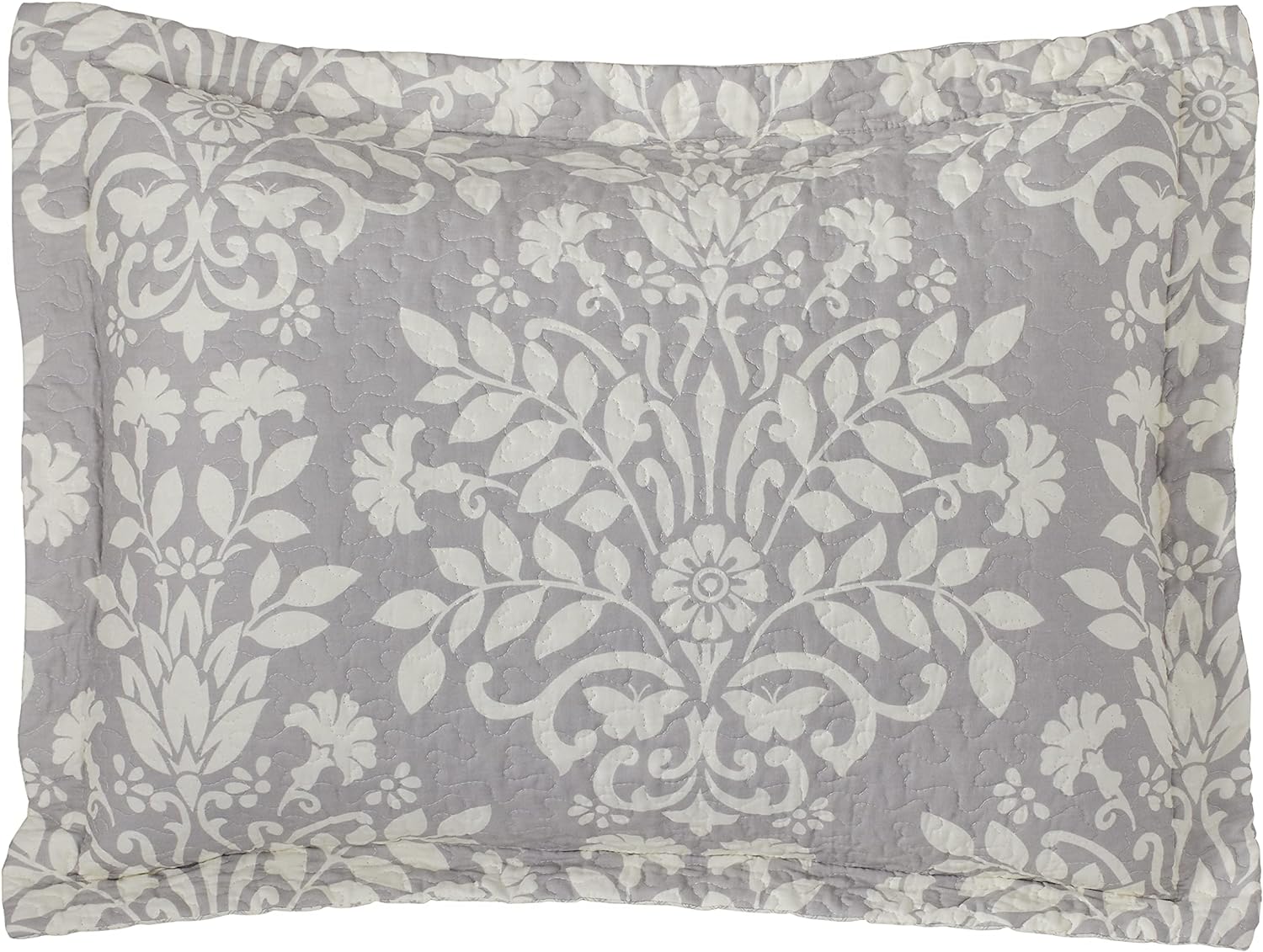 Laura Ashley - Queen Quilt Set, Reversible Cotton Bedding with Matching Shams, Home Decor for All Seasons (Rowland Grey, Queen) - Image 3