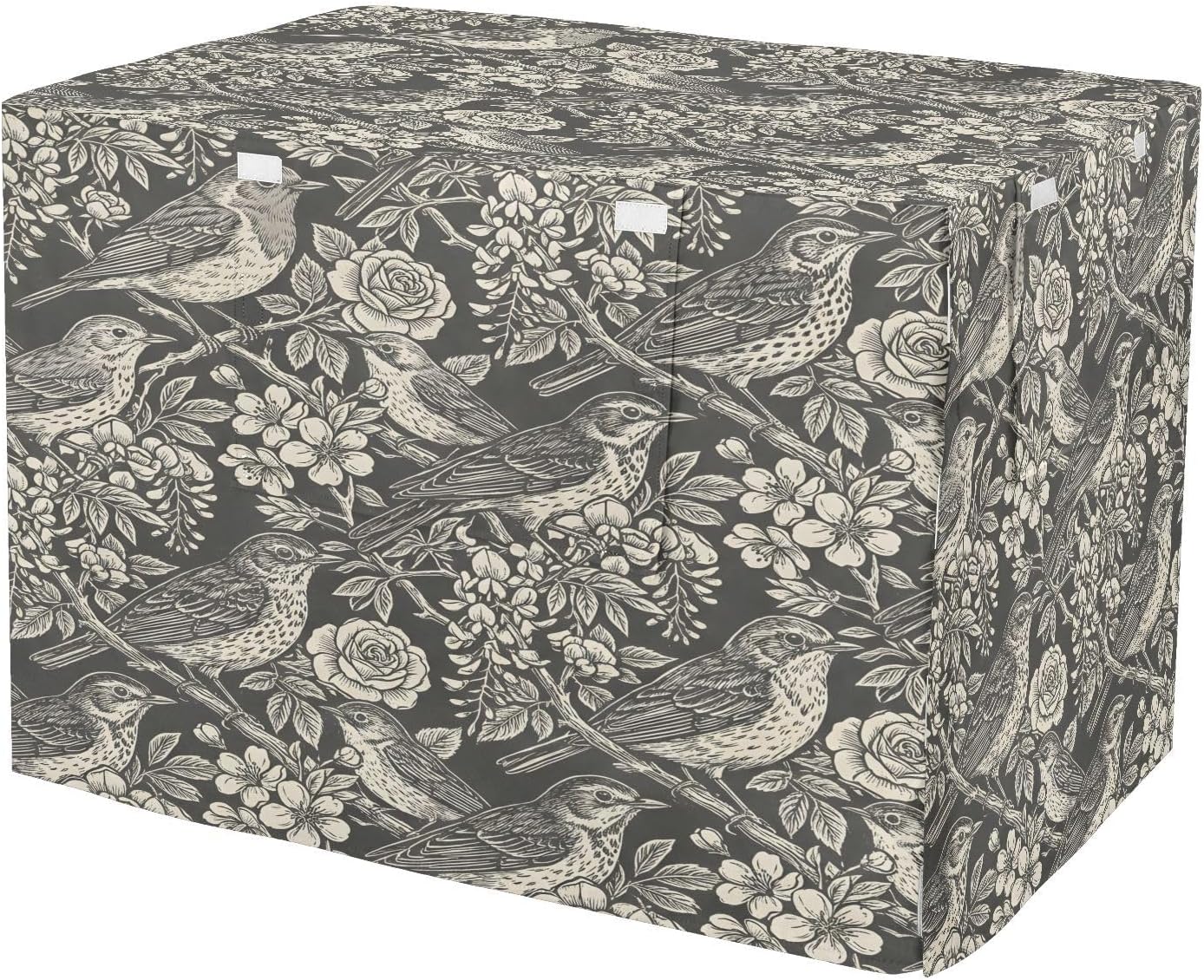 Birds and Flowering Branches Dog Crate Cover 600D Oxford Pet Kennel Cover with Mesh Window for Dog Cages, Windproof Waterproof Machine Washable, 48"x30"x33"