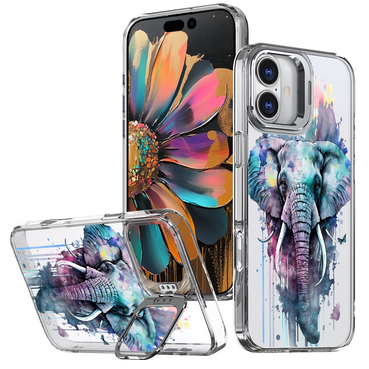 Coque iPhone 16 Plus béquille antichoc compatible charge magnétique fine rigide