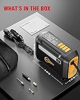 Vista 6 de R8 Inflador de Neumáticos Compresor de Aire Portátil, Compresor de Aire Portátil DC 12V con Pantalla Digital Doble Grande, Inflado 3X Más Rápido