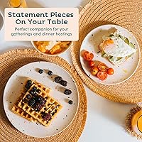 Vista 3 de Nook Theory 4 Pack Reusable Bamboo Plates - Non-Toxic Toddler and Kids Plate, Dishwasher Safe, Not Microwavable Dinnerware (Celebration 8")