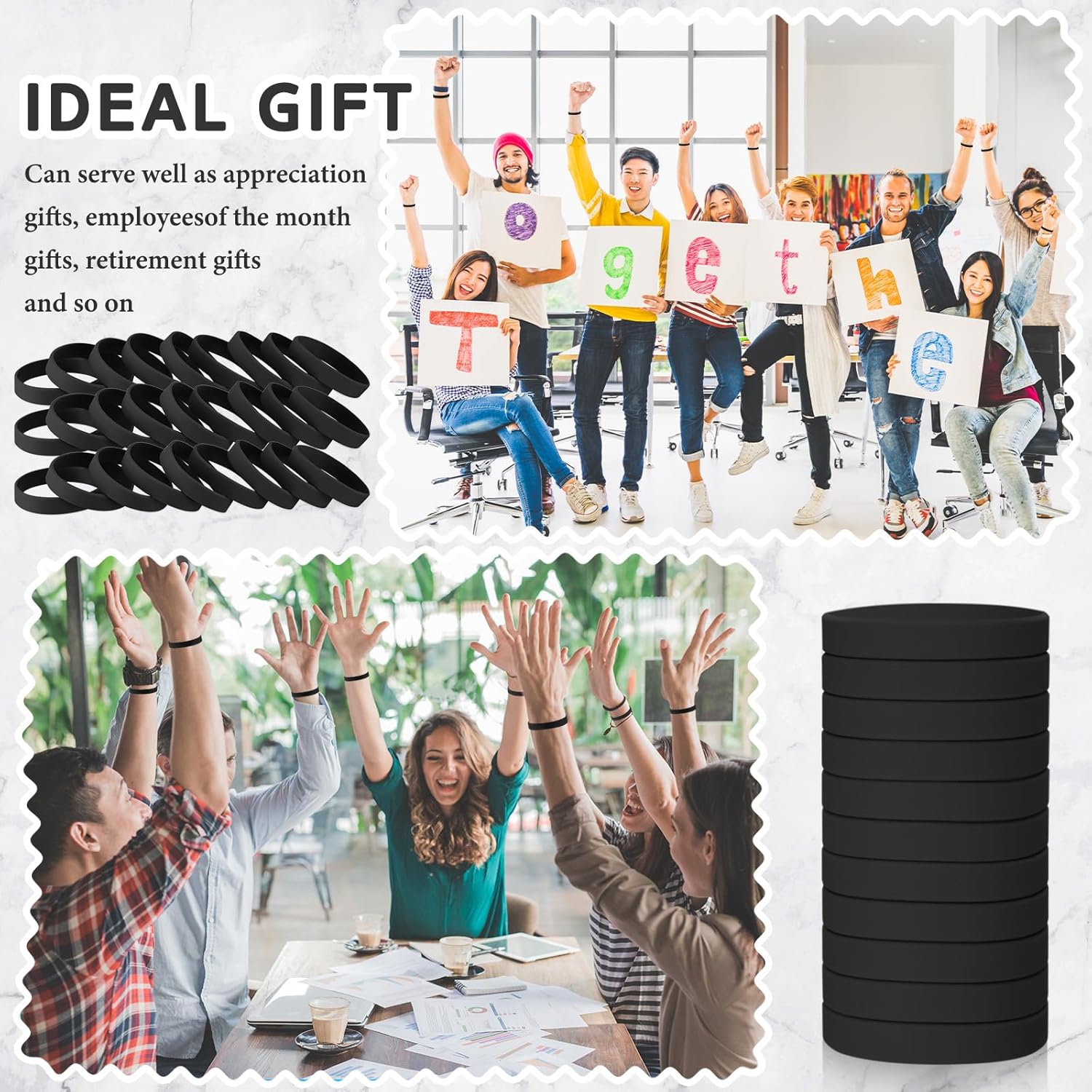 Liliful 50 Pcs Plain Silicone Rubber Bracelets Elastic Rubber Wristbands Blank Colored Bracelet Sports Bands for Stretch Wristband Wrist Bands for Women Men Party Gifts(Black) - Image 5